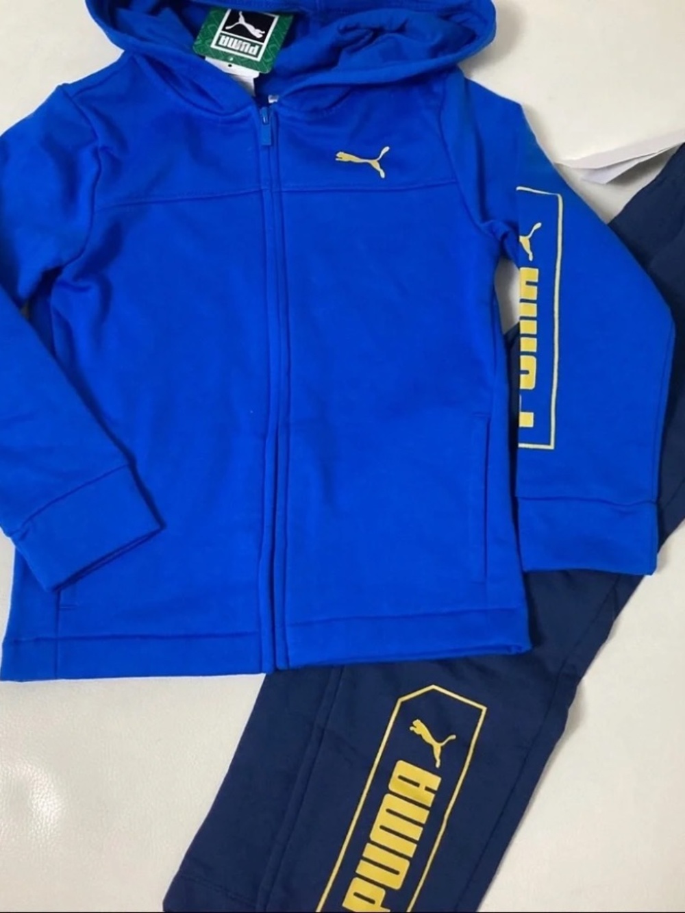 Puma cute blue hoodie pants set outfit 4020